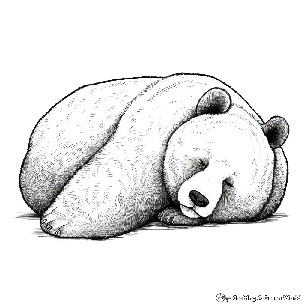 Realistic Sleeping Panda Bear Coloring Pages 4