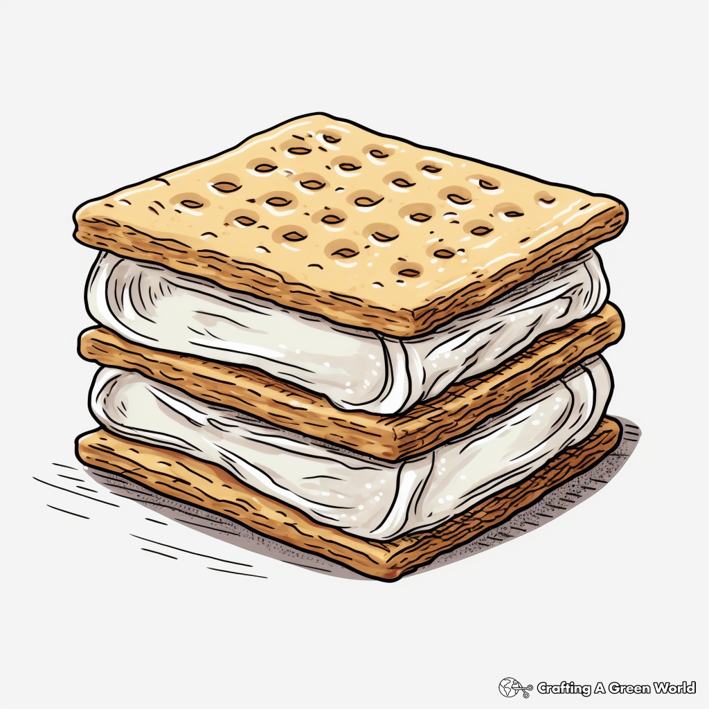 Realistic S'mores Coloring Pages 1