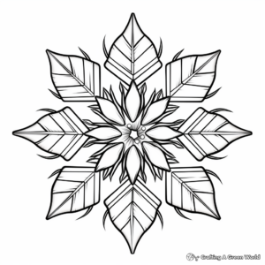 Realistic Snowflakes in Nature Coloring Pages 1