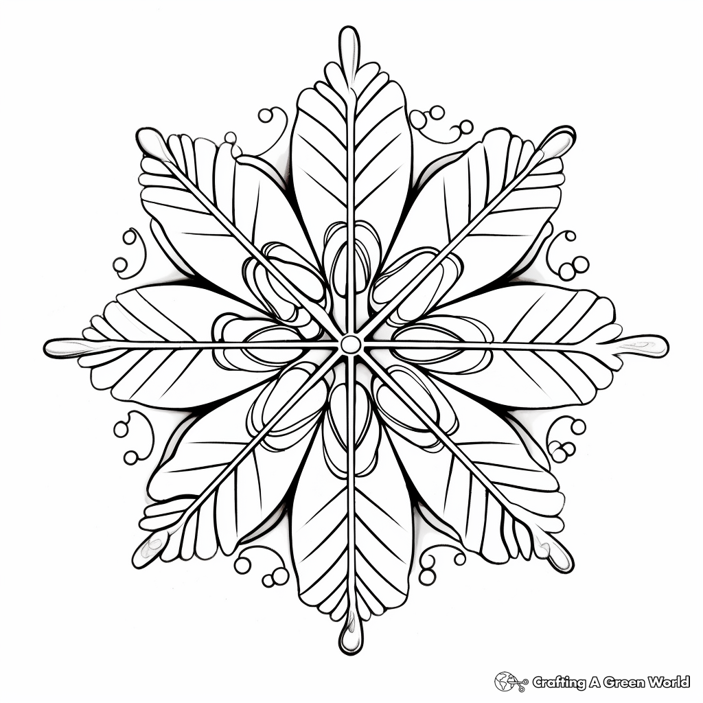 Realistic Snowflakes in Nature Coloring Pages 2