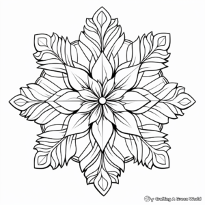 Realistic Snowflakes in Nature Coloring Pages 3
