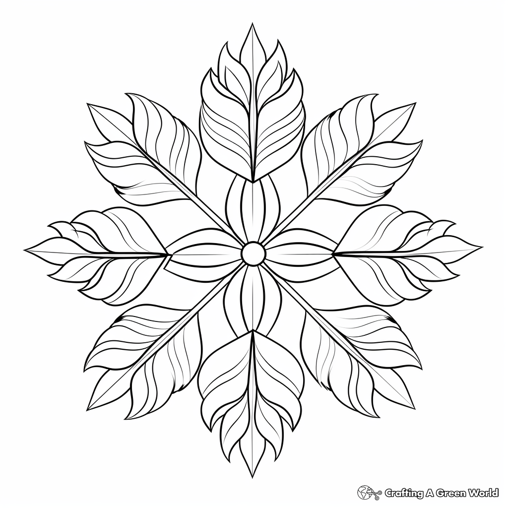 Realistic Snowflakes in Nature Coloring Pages 4