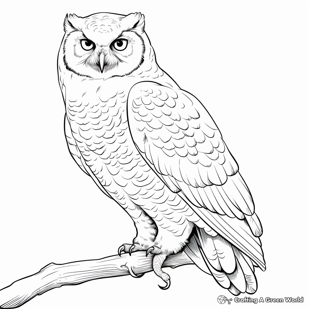 Realistic Snowy Owl Coloring Sheets 1