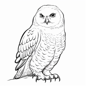 Realistic Snowy Owl Coloring Sheets 3