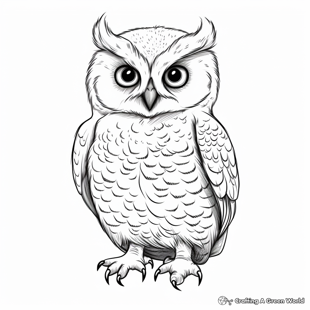 Realistic Snowy Owl Coloring Sheets 4