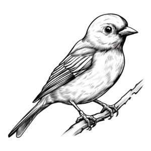 Realistic Sparrow Bird Coloring Sheets 3
