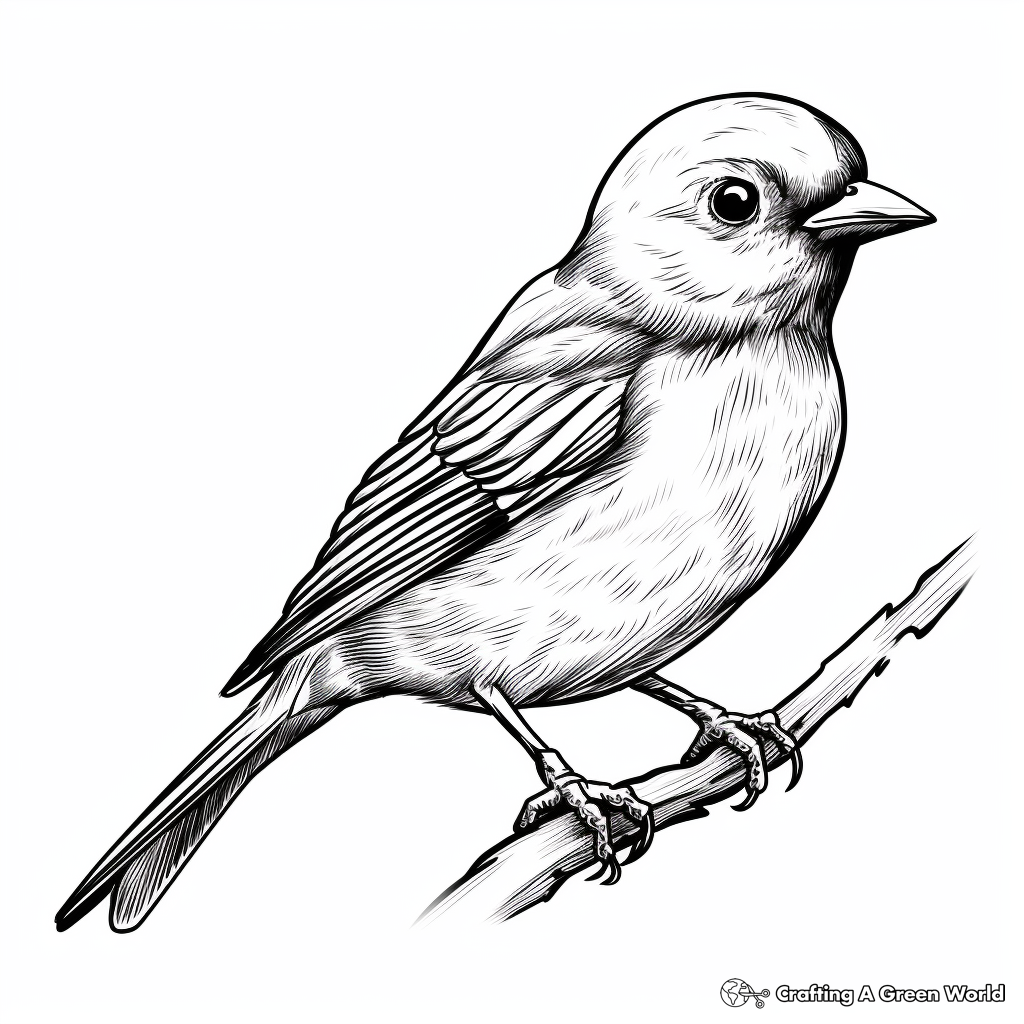 Realistic Sparrow Bird Coloring Sheets 3