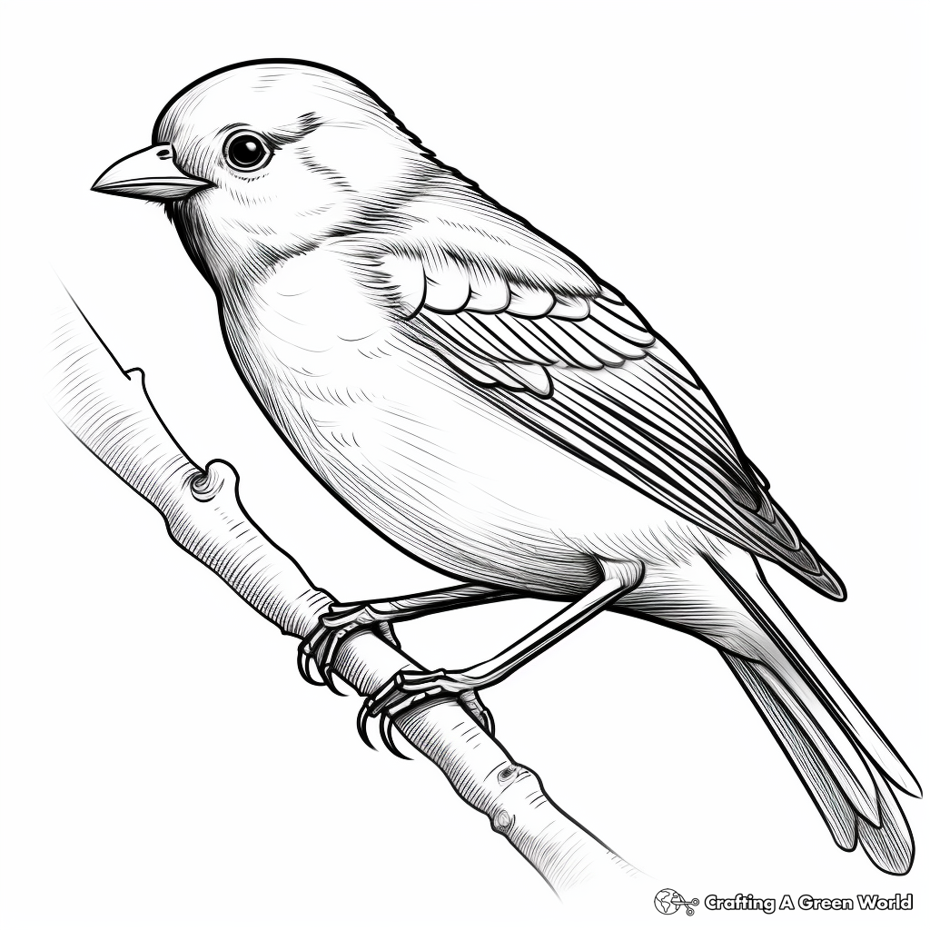 Realistic Sparrow Bird Coloring Sheets 4