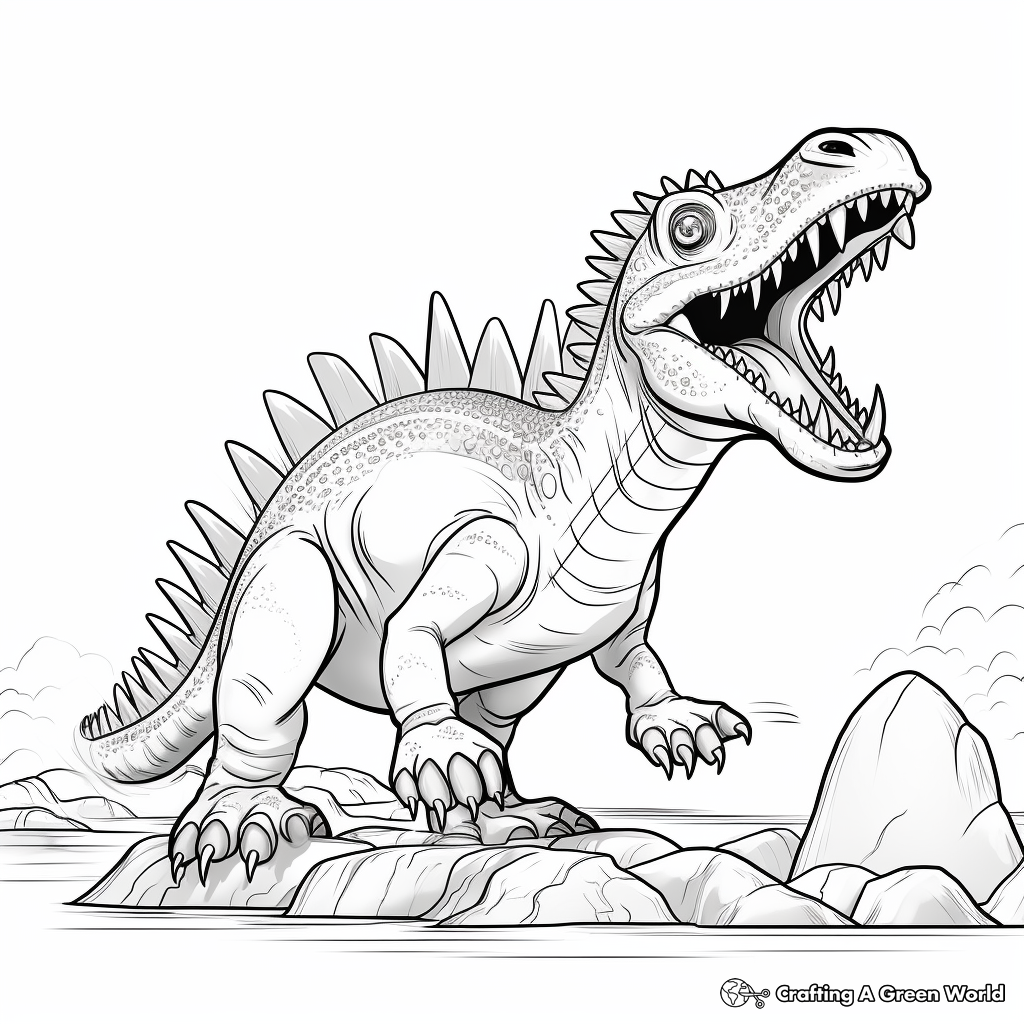 Realistic Spinosaurus Coloring Sheets 1