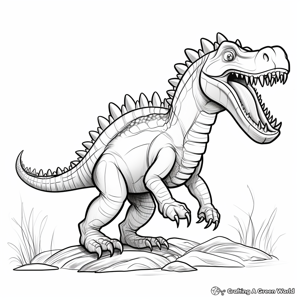 Realistic Spinosaurus Coloring Sheets 2
