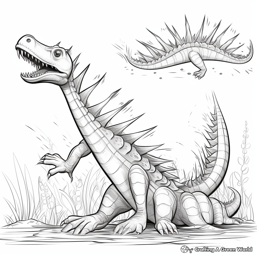 Realistic Spinosaurus Coloring Sheets 4