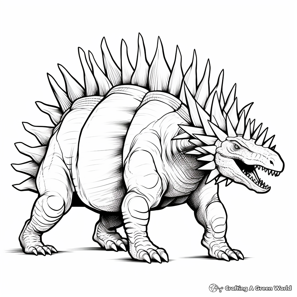 Realistic Stegosaurus Coloring Pages for Kids 2