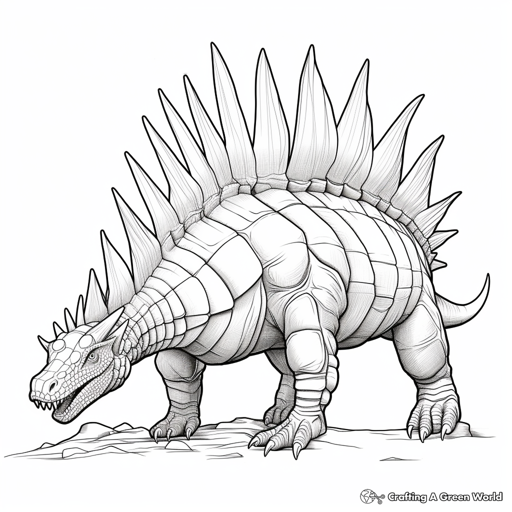 Realistic Stegosaurus Coloring Pages for Kids 3