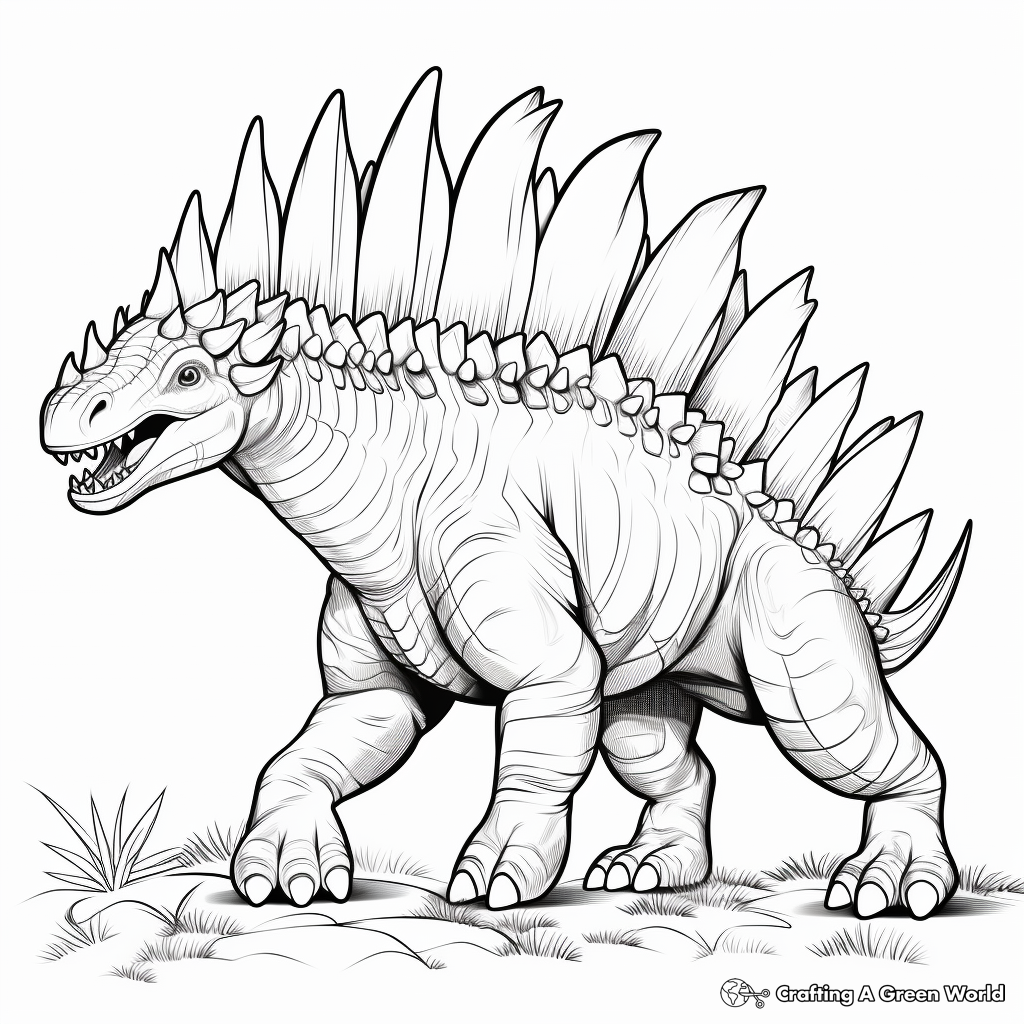 Realistic Stegosaurus Coloring Pages for Kids 4