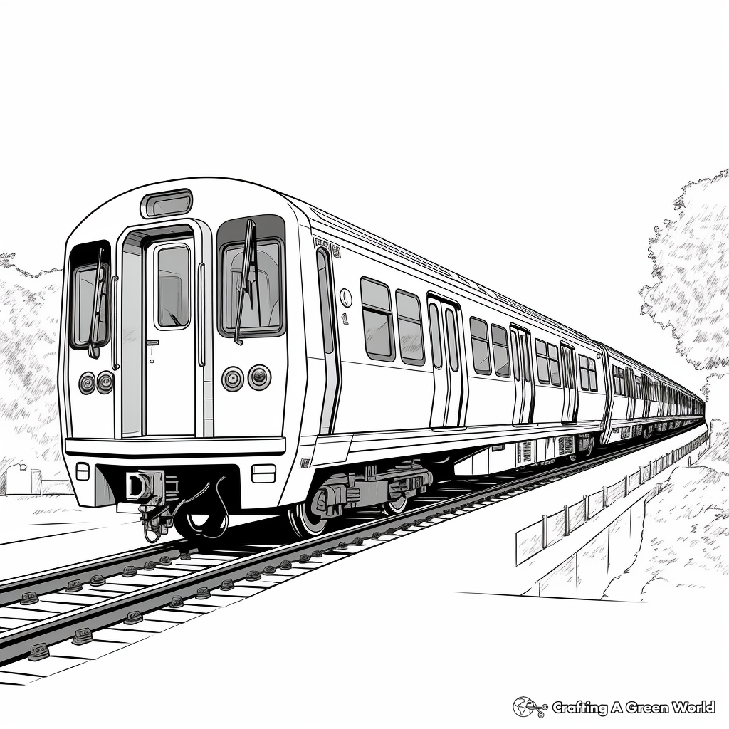 Realistic Subway Train Coloring Pages for Adults 1