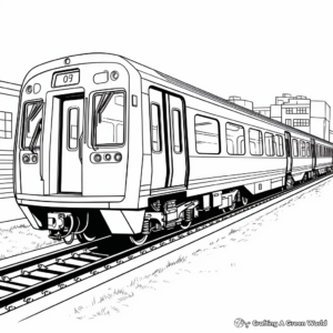 Realistic Subway Train Coloring Pages for Adults 2