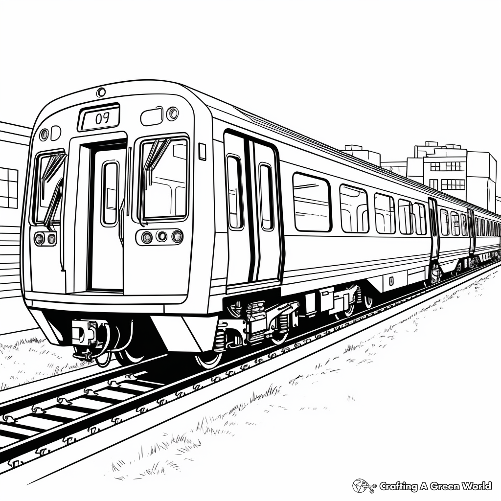 Realistic Subway Train Coloring Pages for Adults 2