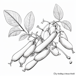Realistic Sugar Snap Peas Coloring Pages 1