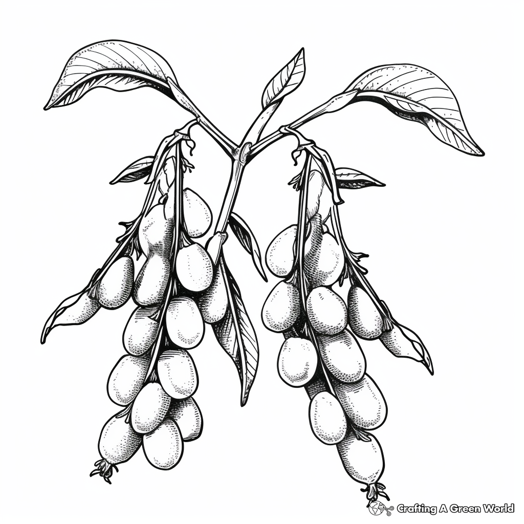 Realistic Sugar Snap Peas Coloring Pages 2
