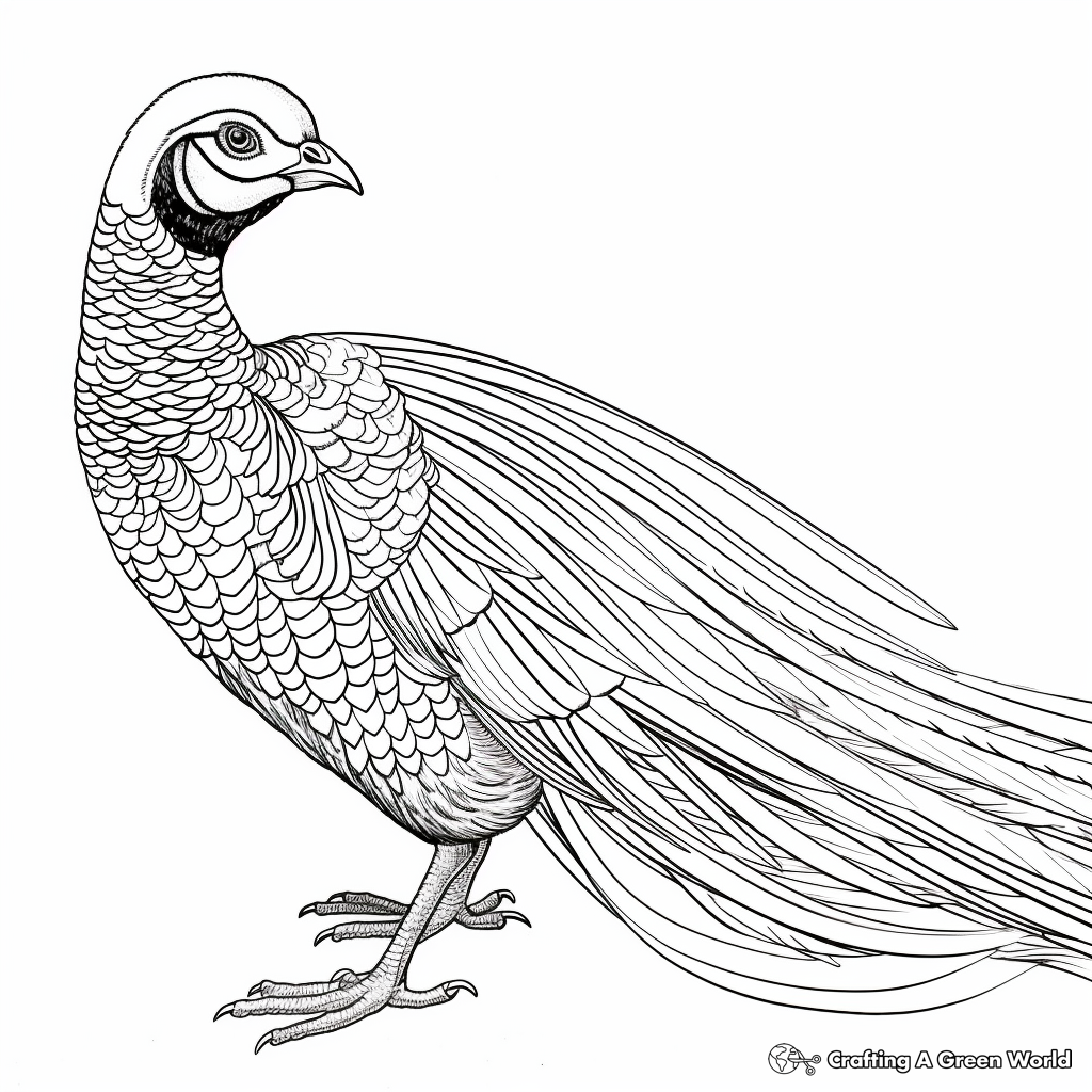 Realistic Swinhoes Pheasant Coloring Pages 1