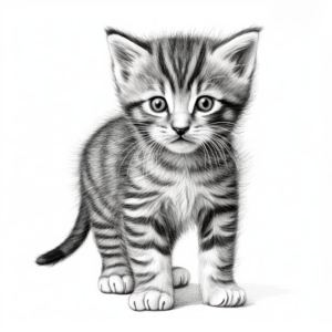 Realistic Tabby Kitten Coloring Pages 3