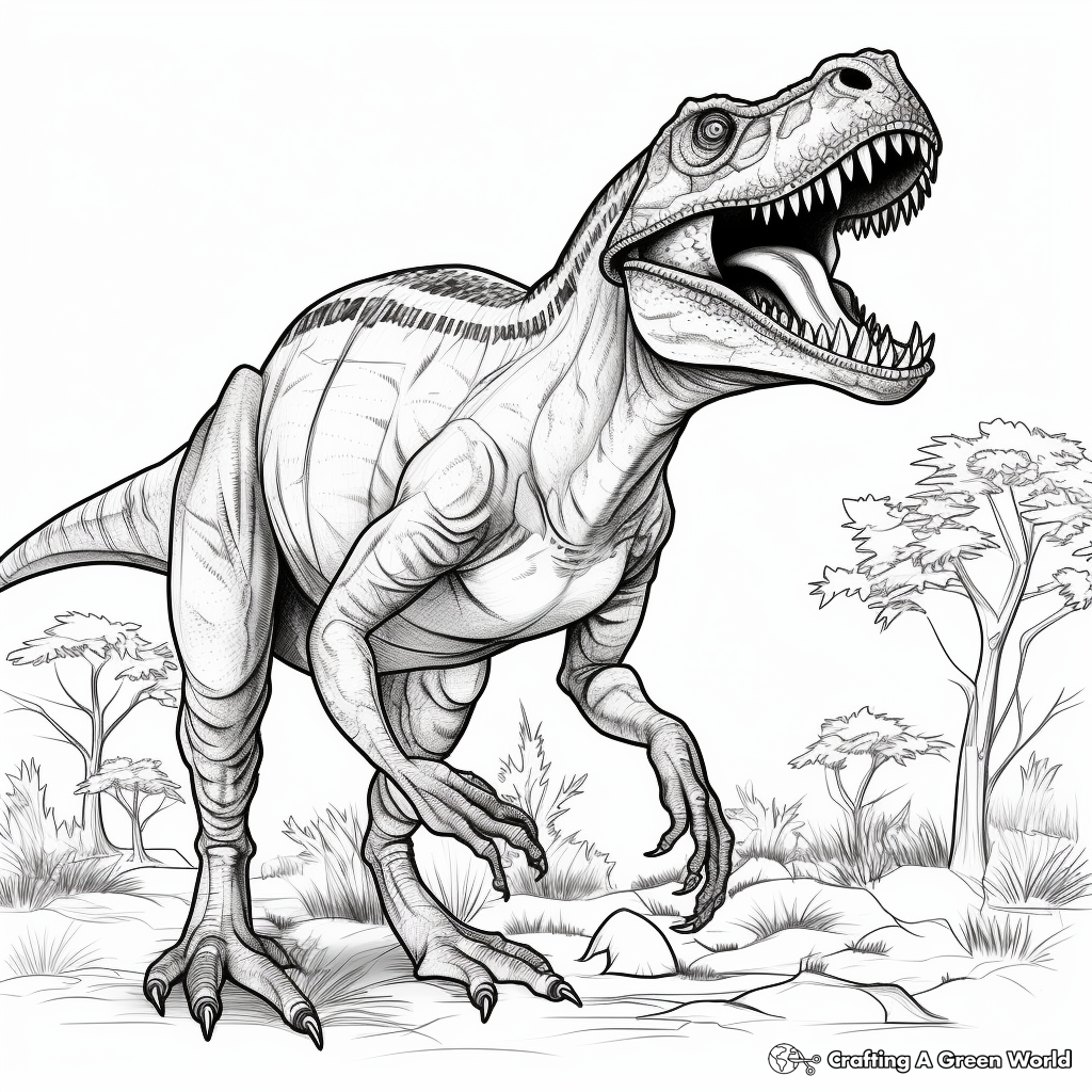 Realistic Tarbosaurus Coloring Pages 1