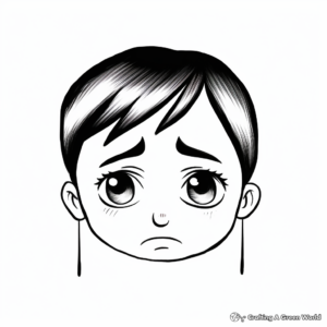 Realistic Teary-Eyed Face Coloring Pages 1