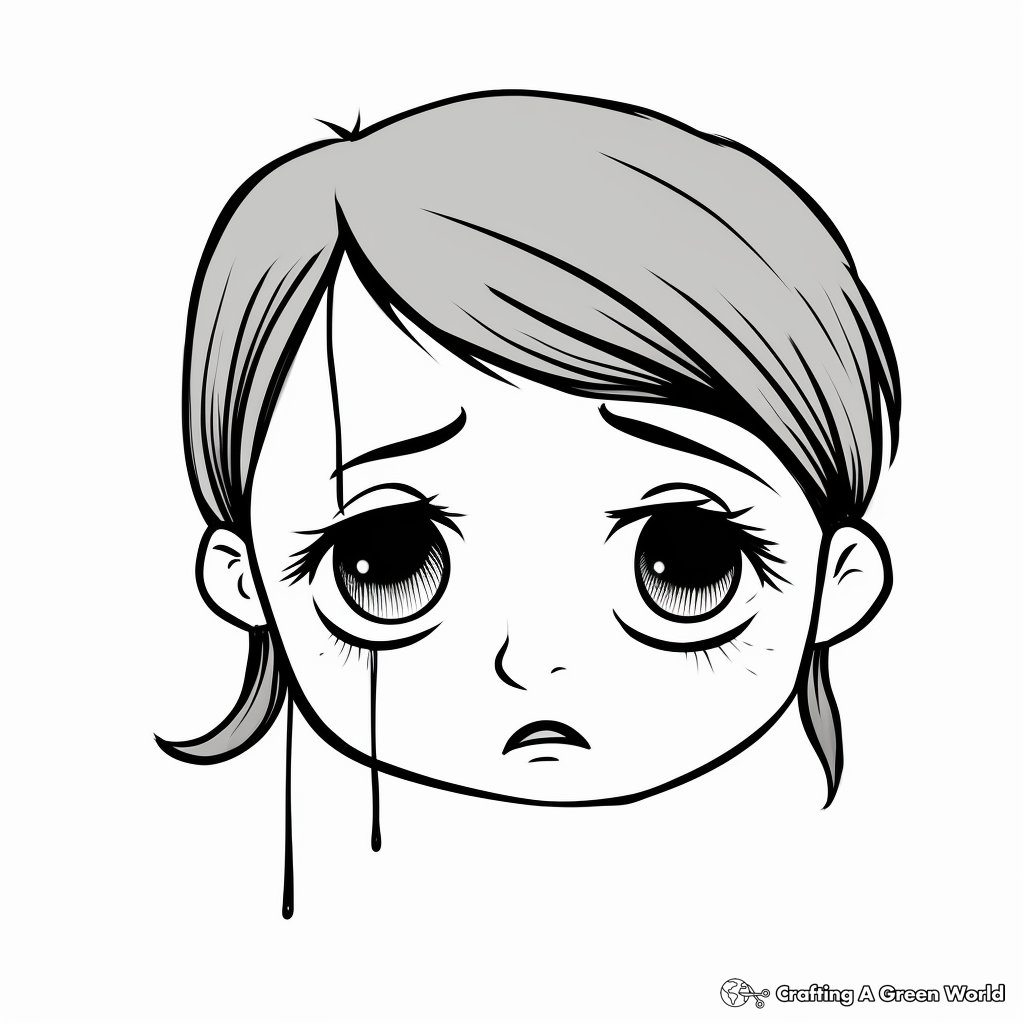 Realistic Teary-Eyed Face Coloring Pages 3