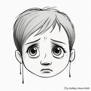 Realistic Teary-Eyed Face Coloring Pages 4