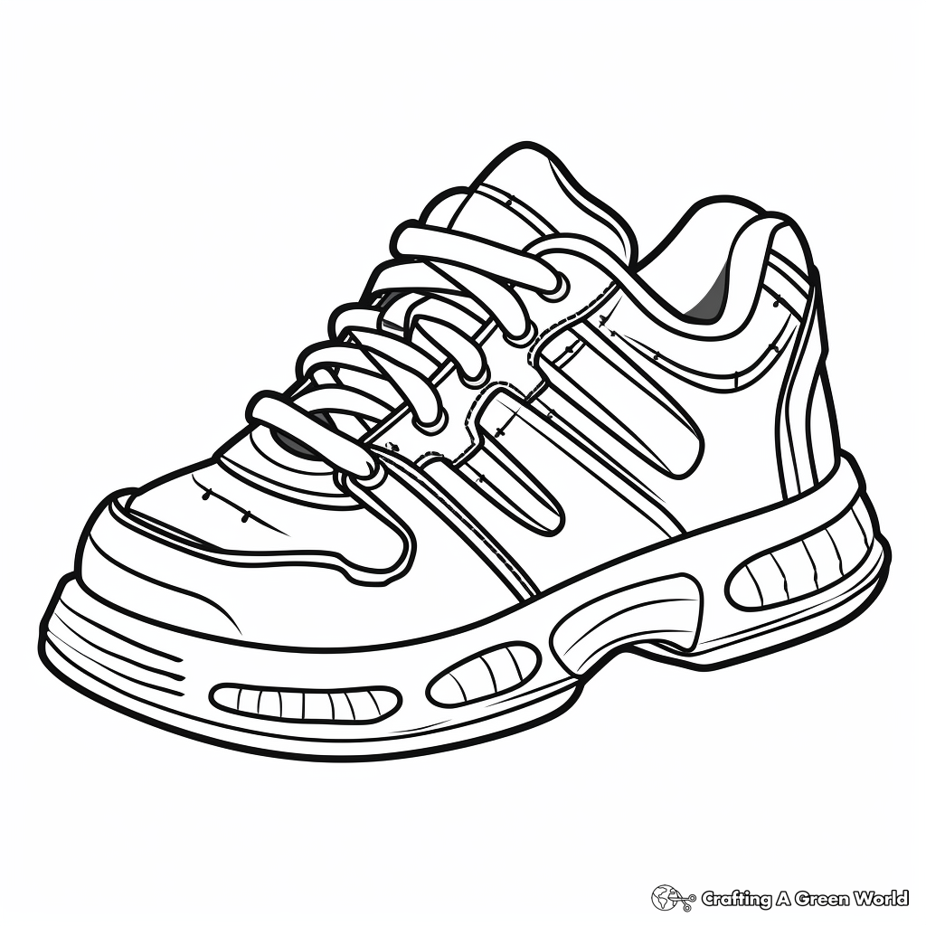 Realistic Tennis Shoe Coloring Pages 2