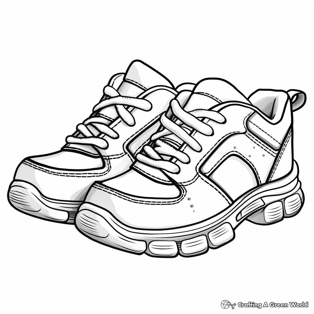 Realistic Tennis Shoe Coloring Pages 4