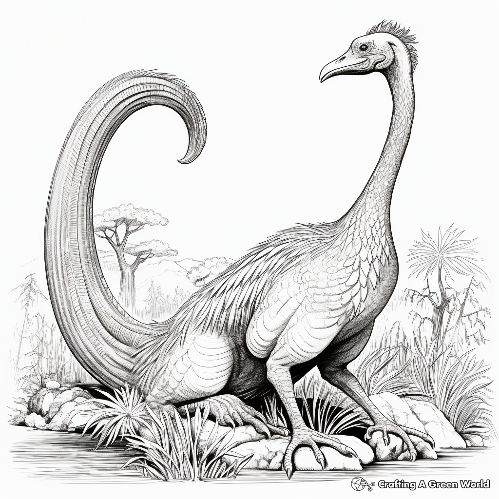 Realistic Therizinosaurus Coloring Pages 2
