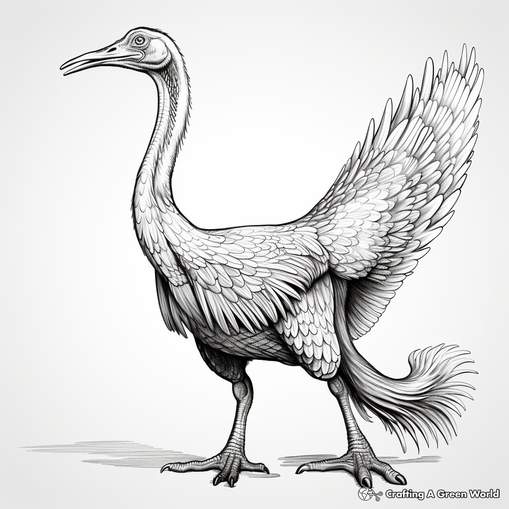 Realistic Therizinosaurus Coloring Pages 4