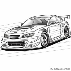 Realistic Touring Car Racing Coloring Sheets 4