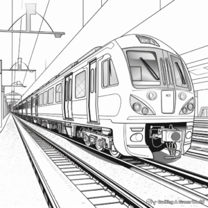 Realistic Train Station Coloring Pages 2