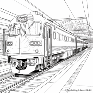 Realistic Train Station Coloring Pages 3