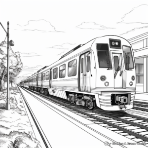 Realistic Train Station Scene Coloring Pages 4