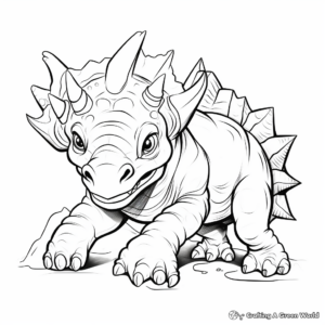 Realistic Triceratops Coloring Sheets 1
