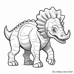 Realistic Triceratops Coloring Sheets 2