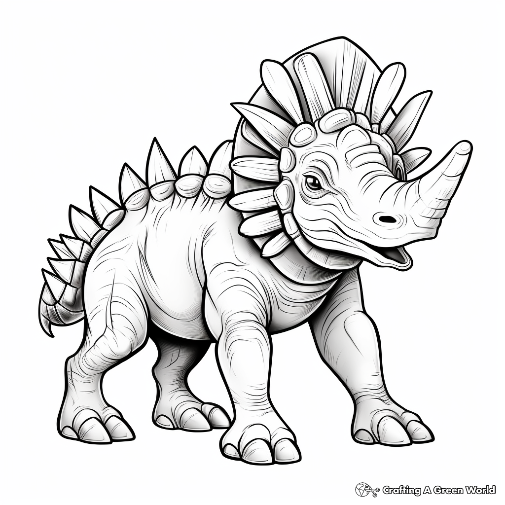 Realistic Triceratops Coloring Sheets 3