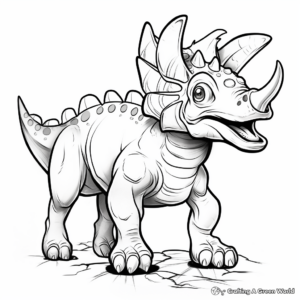 Realistic Triceratops Coloring Sheets 4