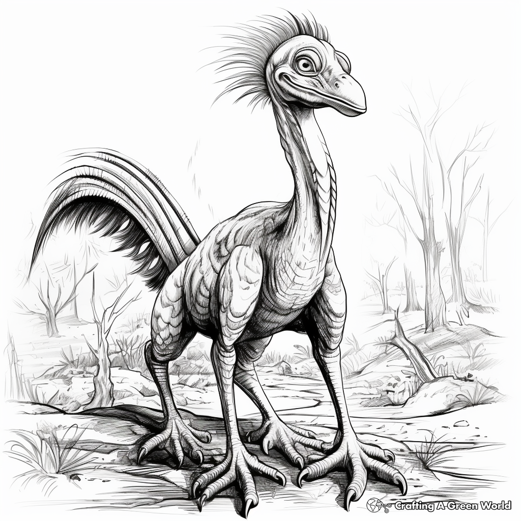Realistic Troodon Coloring Sheets for Dinosaur Lovers 1