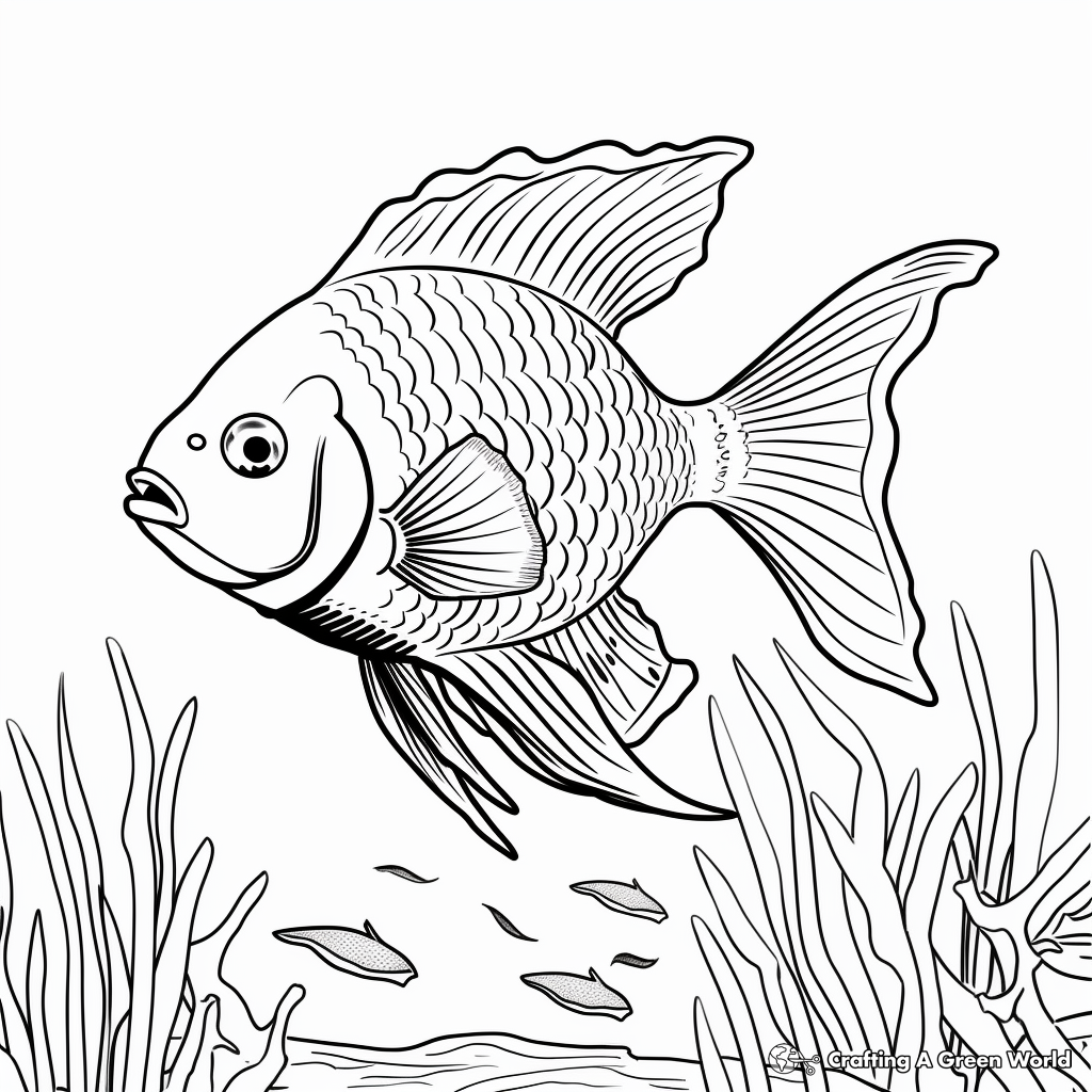 Realistic Tropical Fish Aquarium Coloring Pages 1