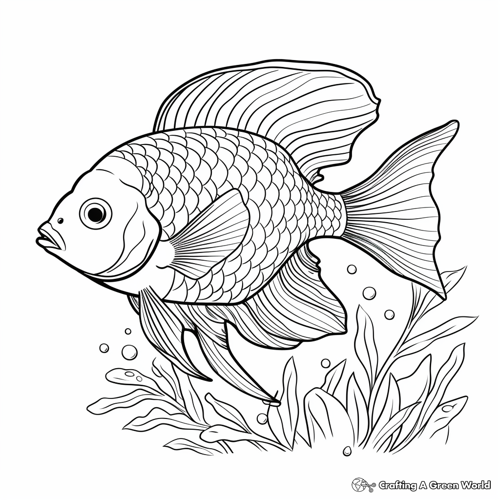 Realistic Tropical Fish Aquarium Coloring Pages 4