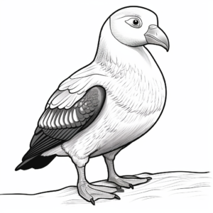 Realistic Tufted Puffin Coloring Sheets 1