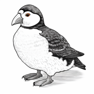 Realistic Tufted Puffin Coloring Sheets 2