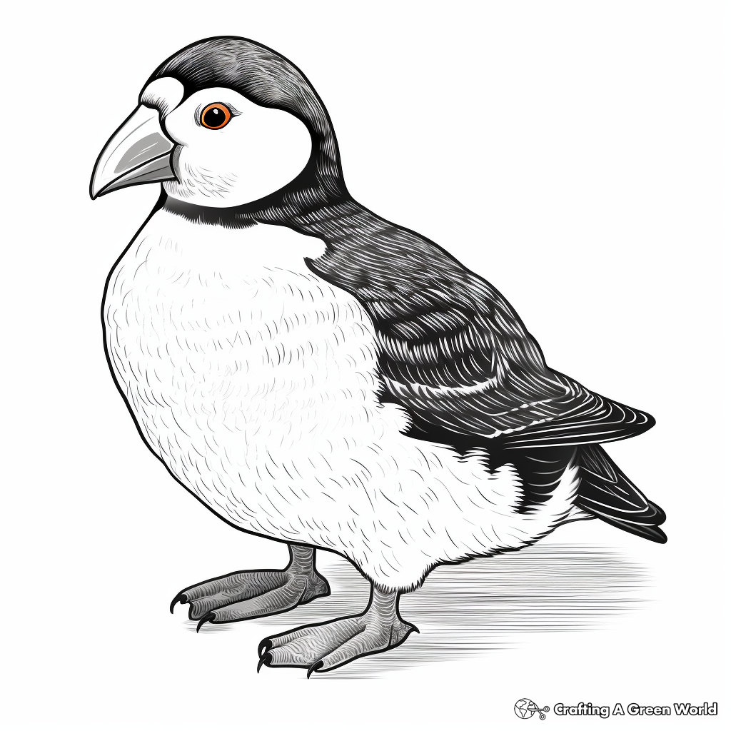 Realistic Tufted Puffin Coloring Sheets 2