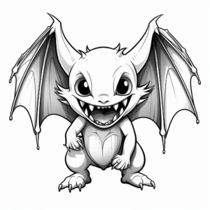 Realistic Vampire Bat Coloring Pages 2