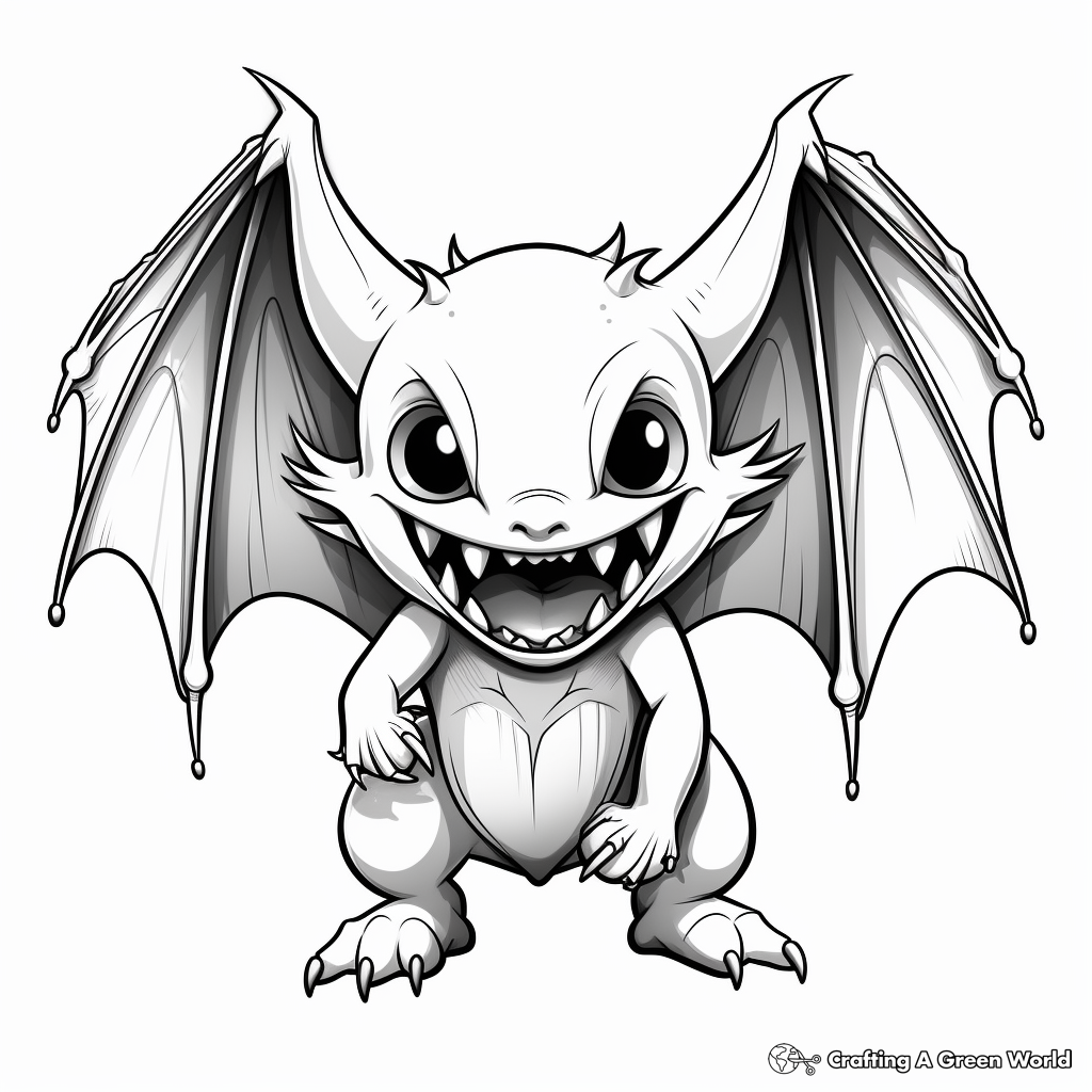 Realistic Vampire Bat Coloring Pages 2