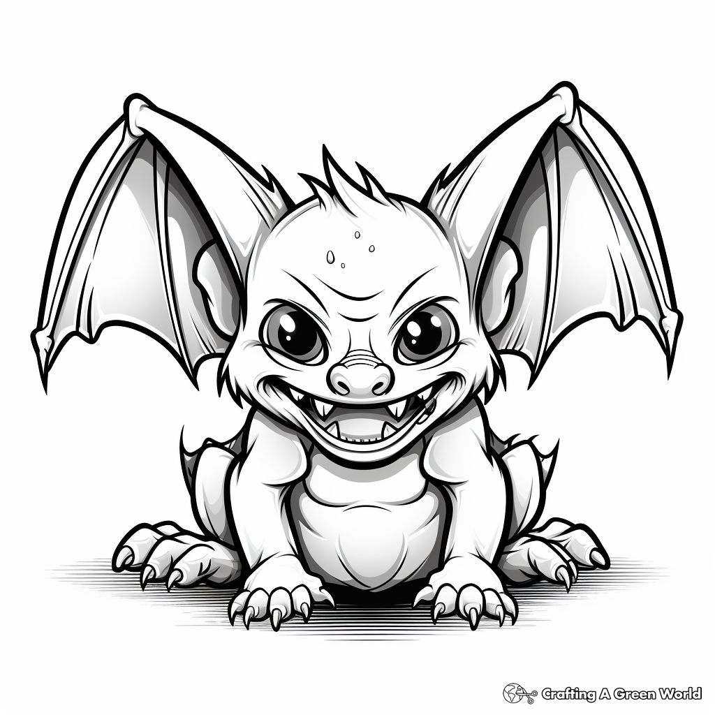 Realistic Vampire Bat Coloring Pages 3